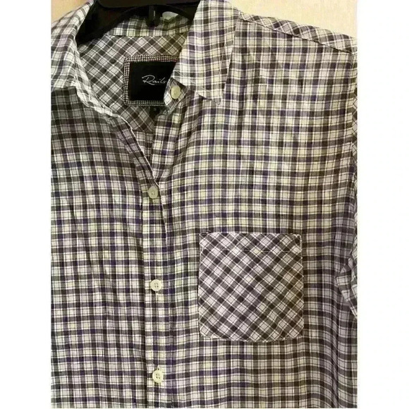Rails - Farrah navy check shirt button down , small - Picture 7 of 11
